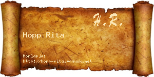 Hopp Rita névjegykártya